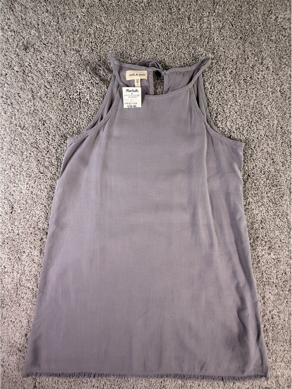 NWT Anthropologie Cloth & Stone Dress Spaghetti Straps Gray Size Small